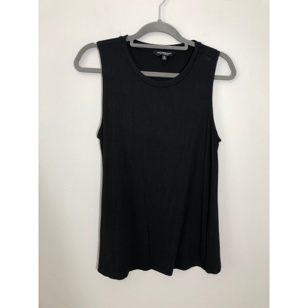 Liverpool Tank Top Womens Size Medium Black Sleeveless Crew Neck